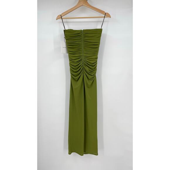 Alex Perry | Strapless Sweetheart Ruched Dress in Fern US 0 w/ Tags - Picture 7 of 16